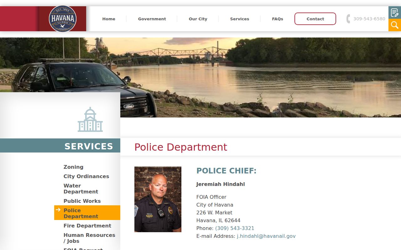 Official Havana police services webpage