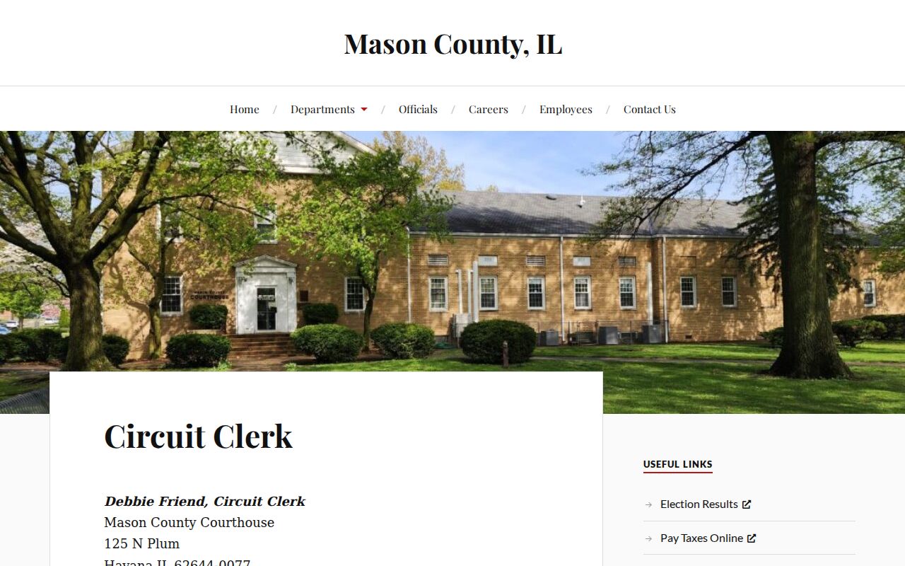 Mason County criminal court record clerk page