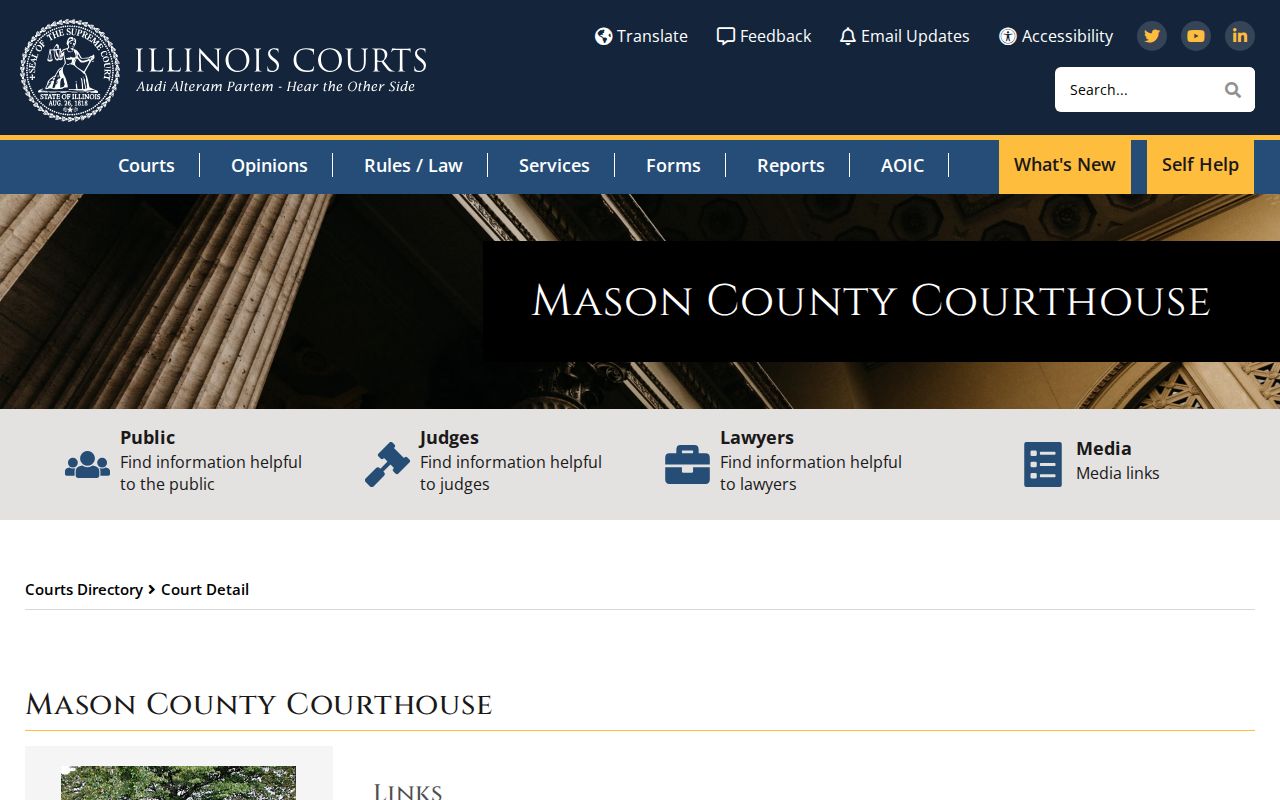 Mason County criminal history courthouse directory