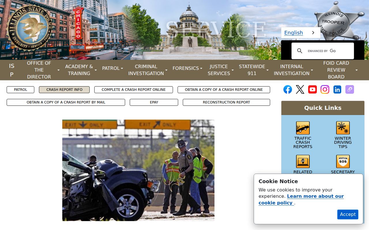 Illinois State Police crash report route related to Mason County arrests
